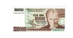7.Emisyon 3.Tertip 100.000 Türk Lirası Seri F59 ÇİL TCK10033