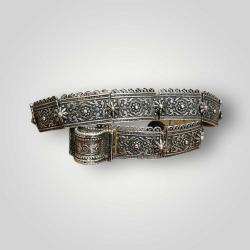 Gümüş Savatlı Damgalı Antika Çerkez Kemeri AOB6019