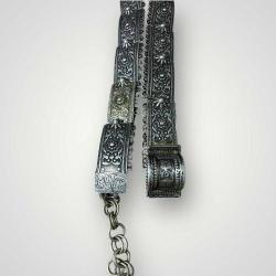 Gümüş Savatlı Damgalı Antika Çerkez Kemeri AOB6019