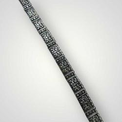 Gümüş Savatlı Damgalı Antika Çerkez Kemeri AOB6020