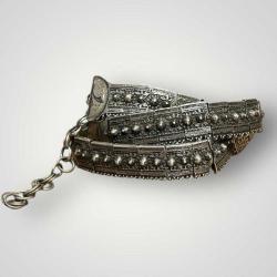 Gümüş Savatlı Damgalı Antika Çerkez Kemeri AOB6021