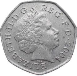 İngiltere 50 Pence 2004 * Elizabeth II * ÇÇT YMP11052