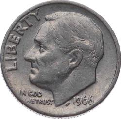 ABD 1 Dime 1966 *Roosevelt Dime* ÇÇT YMP11110