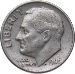ABD 1 Dime 1966 *Roosevelt Dime* ÇÇT YMP11114
