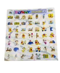 1990's Funny Stickers Winnie the Pooh Karakter 51'li Sticker Çıkartma AKS2129