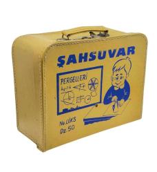 1970's Şahsuvar Pergelleri Görselli Bavul Tip Okul Çantası AOB5285