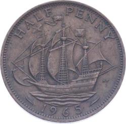 İngiltere Half Penny 1965 ' Kraliçe Elizabeth II Dönemi ' ÇÇT YMP11198