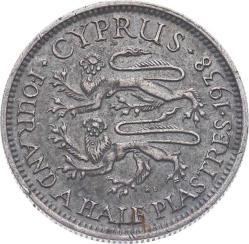 Kıbrıs 4/½ Piastres 1938 GÜMÜŞ - ÇÇT YMP11208