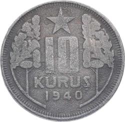 1940 Yılı 10 Kuruş ÇT TCM3115