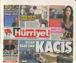 Hürriyet Gazetesi 22 Ağustos 2019 - Troya 600 Yıl Geriye Gitti - Beşar Esaddan Kaçış GZ96719
