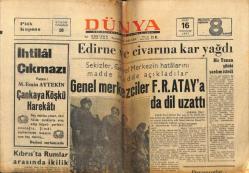 Dünya Gazetesi 16 Mart 1967 - Gönül Yazar Mahkemelere Düştüğü Şarkının Filminde.Fikret Hakan - Ekrem Bora Bir Arada GZ59780