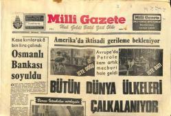 Milli Gazete Gazetesi 25 Aralık 1973 - Kasa Kırılarak 8 Bin Lira Çalındı , Osmanlı Bankası Soyuldu GZ98617