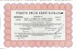 Türkiye Emlak Kredi Bankası %34 Faizli 1983 Tahvili (100.000 Lira) HSS385