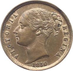 Great Britain – Versilbert 1850 Victoria Regina “Keep Your Temper” Jeton JTF424