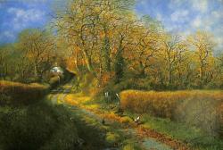 Manzara - Yeşil Köy Yolu Temalı Kartpostal KRT12656