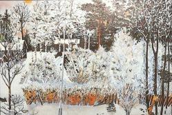 Manzara - Simli Kış Temalı Kartpostal KRT12720