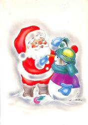 Yılbaşı (Yeniyıl) Noel Baba Temalı Kartpostal KRT14162