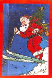Yılbaşı (Yeniyıl) Noel Baba Temalı Simli Kartpostal KRT14164