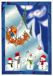 Yılbaşı (Yeniyıl) Noel Baba Temalı Kartpostal KRT14170