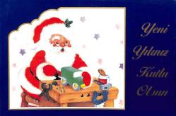 Yılbaşı (Yeniyıl) Noel Baba Temalı Kartpostal KRT14171