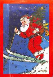 Yılbaşı (Yeniyıl) Noel Baba Temalı Simli Kartpostal KRT14206