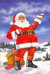 Yılbaşı (Yeniyıl) Noel Baba Temalı Kartpostal KRT14461