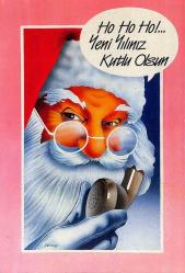 Yılbaşı (Yeniyıl) Noel Baba Temalı Kartpostal KRT14462