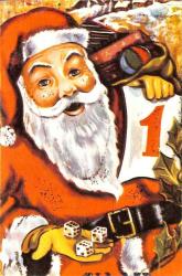 Yılbaşı (Yeniyıl) Noel Baba Temalı Simli Kartpostal KRT14481
