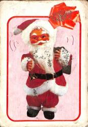 Yılbaşı (Yeniyıl) Noel Baba Temalı Simli Kartpostal KRT14496