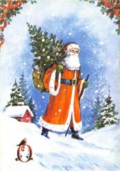 Yılbaşı (Yeniyıl) Noel Baba Temalı Kartpostal KRT14499