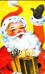 Yılbaşı (Yeniyıl) Noel Baba Temalı Simli Kartpostal KRT14505