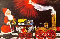 Yılbaşı (Yeniyıl) Noel Baba Temalı Simli Kartpostal KRT14509