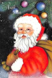 Yılbaşı (Yeniyıl) Noel Baba Temalı Simli Kartpostal KRT14554