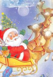 Yılbaşı (Yeniyıl) Noel Baba Temalı Kartpostal KRT14936