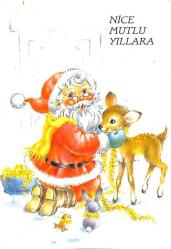 Yılbaşı (Yeniyıl) Noel Baba Temalı Kartpostal KRT14941