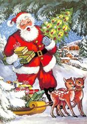 Yılbaşı (Yeniyıl) Noel Baba Temalı Kartpostal KRT14992