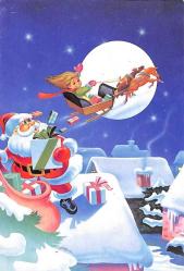 Yılbaşı (Yeniyıl) Noel Baba Temalı Kartpostal KRT14995