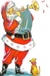 Yılbaşı (Yeniyıl) Noel Baba Temalı Simli Kartpostal KRT15456