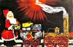 Yılbaşı (Yeniyıl) Noel Baba Temalı Simli Kartpostal KRT16937