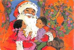 Yılbaşı (Yeniyıl) Noel Baba Temalı Simli Kartpostal KRT16939