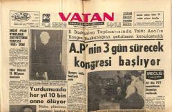 Vatan Gazetesi 27 Kasım 1964 - Yurdumuzda Her Yıl 10 Bin Anne Ölüyor GZ64752