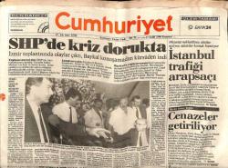 Cumhuriyet Gazetesi 17 Eylül 1990 - SHPde Kriz Dorukta GZ65095