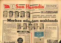 Son Havadis Gazetesi 4 Eylül 1965 - Partilerin Aday Listeleri Dün Yüksek Seçim Kuruluna Verildi GZ65778