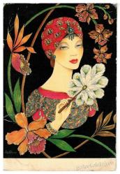 Güzel Kadın Kartpostal KRT3340