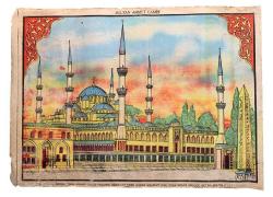 Sultan Ahmet Camisi Taş Baskı Orta Boy Kartpostal (56x40 cm) KRT8725