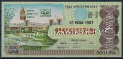 19 Ekim 1987 Piyango Bileti Çeyrek Bilet - Dünya Konut Yılı PYB2525
