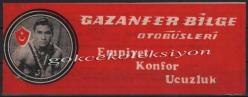 Gazanfer Bilge Otobüsleri 1962 Yılı Otobüs Bileti PYB2888