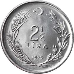 1979 yılı 2½ Lira ÇİL (Düz) TCM2439