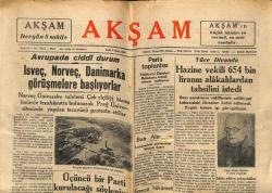 Akşam Gazetesi 2 Mart 1948 - Hazine Vekili 654 Bin Liranın Tahsilini İstedi GZ71463