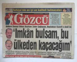 Gözcü Gazetesi 15 Eylül 2001 - Beyaz Sarayda Hain Aranıyor ! GZ7371